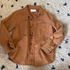 Old Navy boys brown button up collared long sleeve